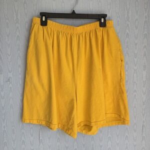 Just My Size Shorts Women's 18W/20W Elastic Waist Jersey‎ Yellow Plus High Rise